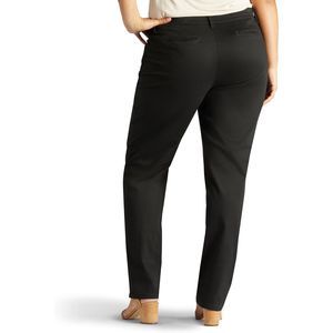 Lee Women's Plus Size Relaxed Fit All Day Straight Leg Pant, Black, 14W Medium